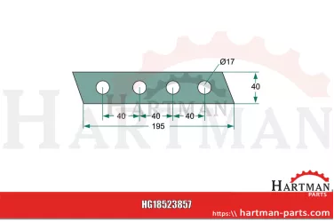 Ząb przykręcany, prawy z powłoką DURAFACE 61310