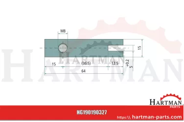 Zabierak krótki, rowek 5 mm, do bębna przenośnika LCA86065, 86065