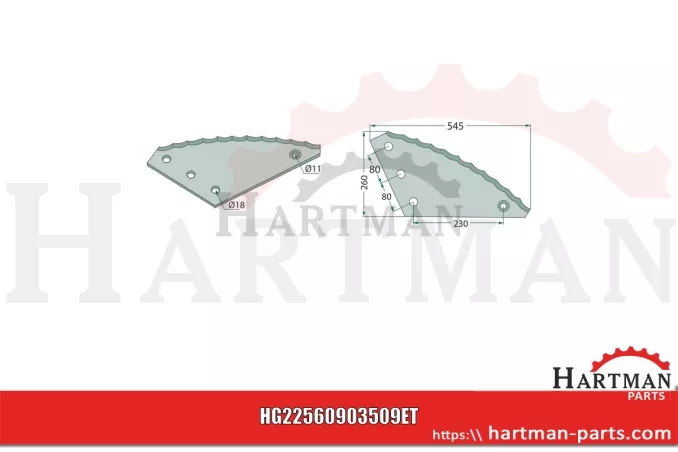 Część zamienna lang, Borstahl 60903509ET, 60903509, 0903509