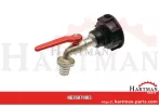 Adapter IBC, wersja krótka S60x6 z mosiężnym zaworem kulowym 3/4”, usz