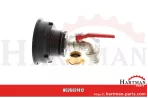 Adapter IBC, wersja krótka S100x8 z mosiężnym zaworem kulowym i zatrza