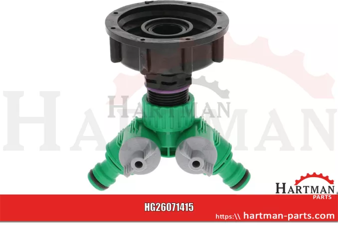 Adapter IBC, wersja krótka S60x6 z 2-drożnym zaworem