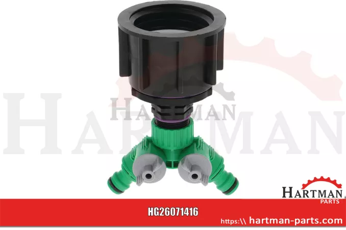 Adapter IBC, wersja długa S60x6 z 2-drożnym zaworem