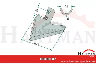 Redlica K30, do zęba kultywatora 70 x 12 promień - 300 214190