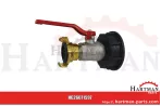 Adapter IBC, wersja bardzo krótka S60x6 z mosiężnym zaworem kulowym 3/