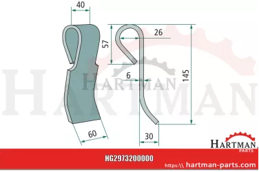 Nóż rozdrabniacza łętów 007772
