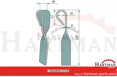 Nóż rozdrabniacza łętów 007807