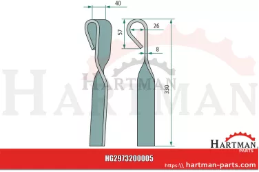 Nóż rozdrabniacza łętów 007809