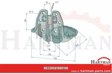 Podwójna poidło do picia Model 19R z zaworem mosiężnym 3/4" 100.0198